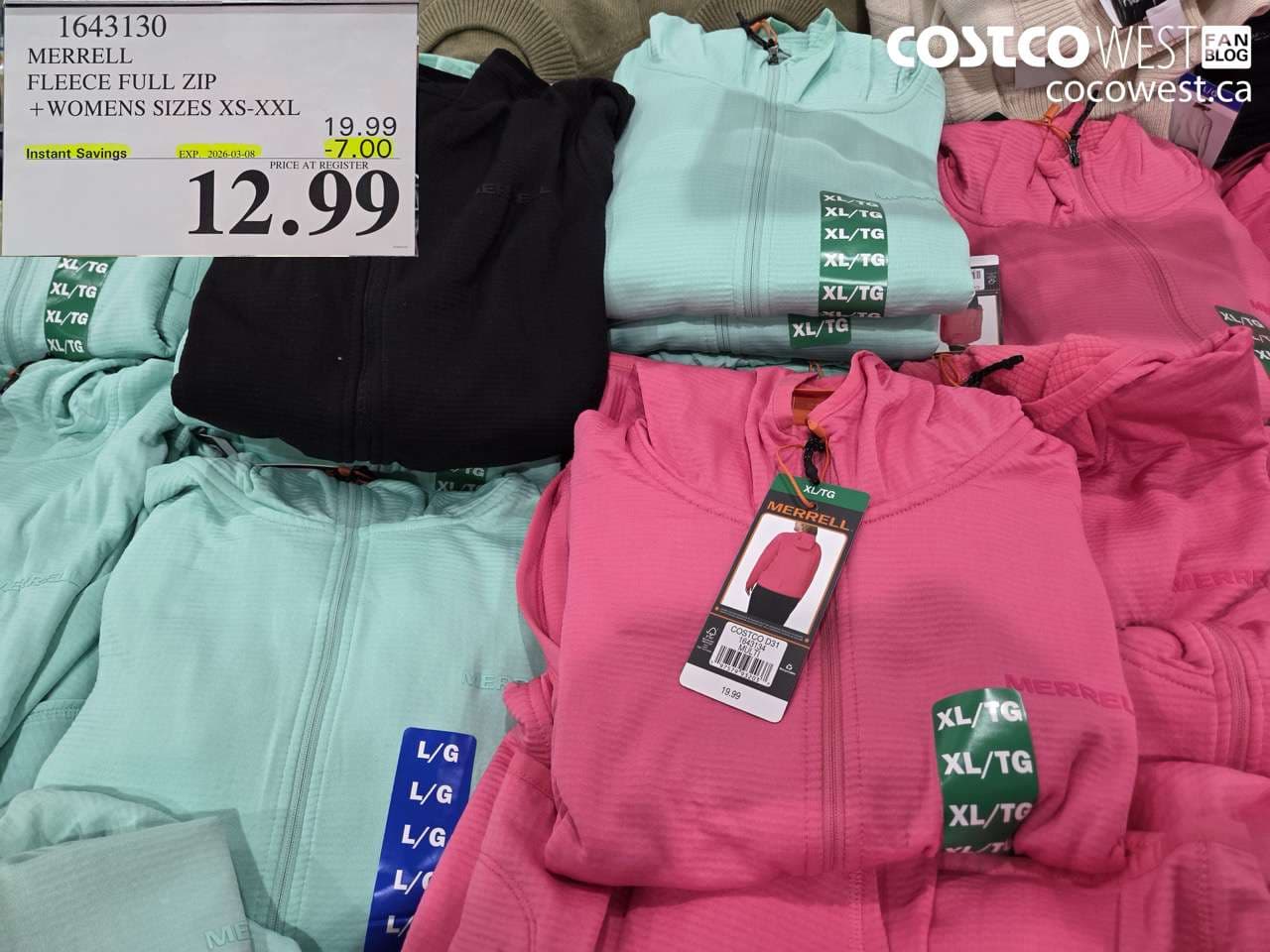 MERRELL FLEECE FULL ZIP + WOMENS SIZES XS-XXL