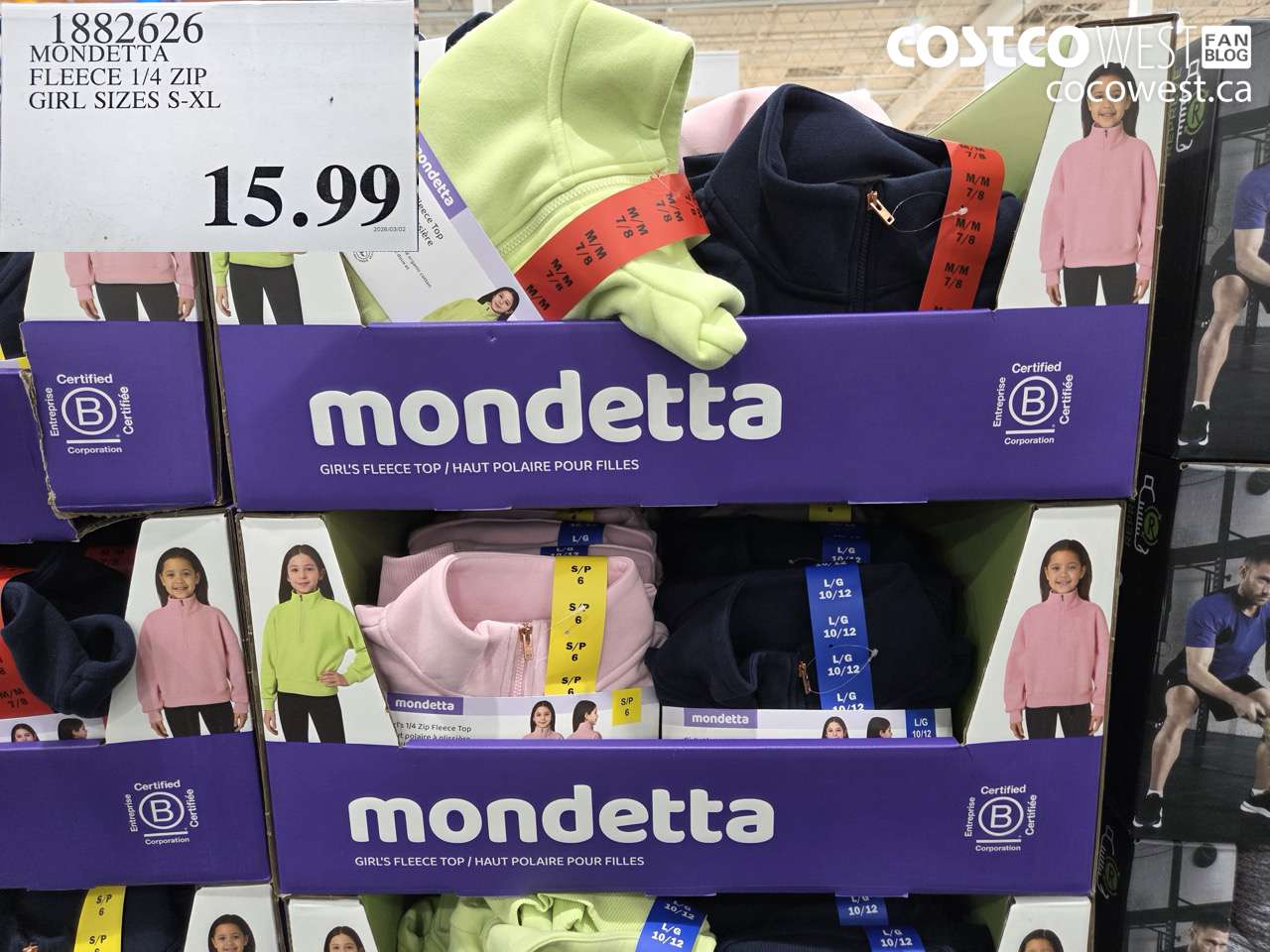 mondetta fleece 14 zip girl sizes sxl