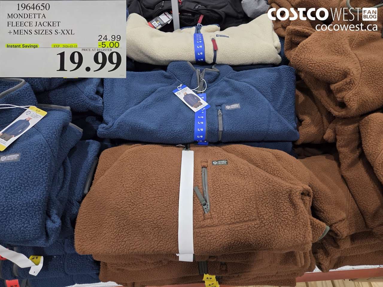 mondetta fleece jacket  mens sizes sxxl