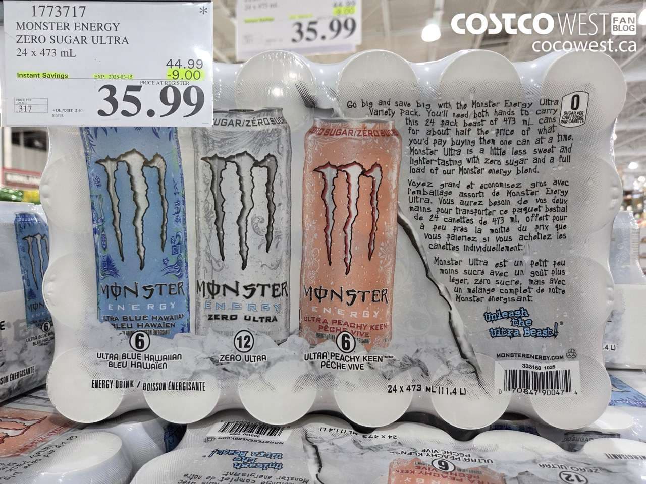 MONSTER ENERGY ZERO SUGAR ULTRA 24 X 473 ML