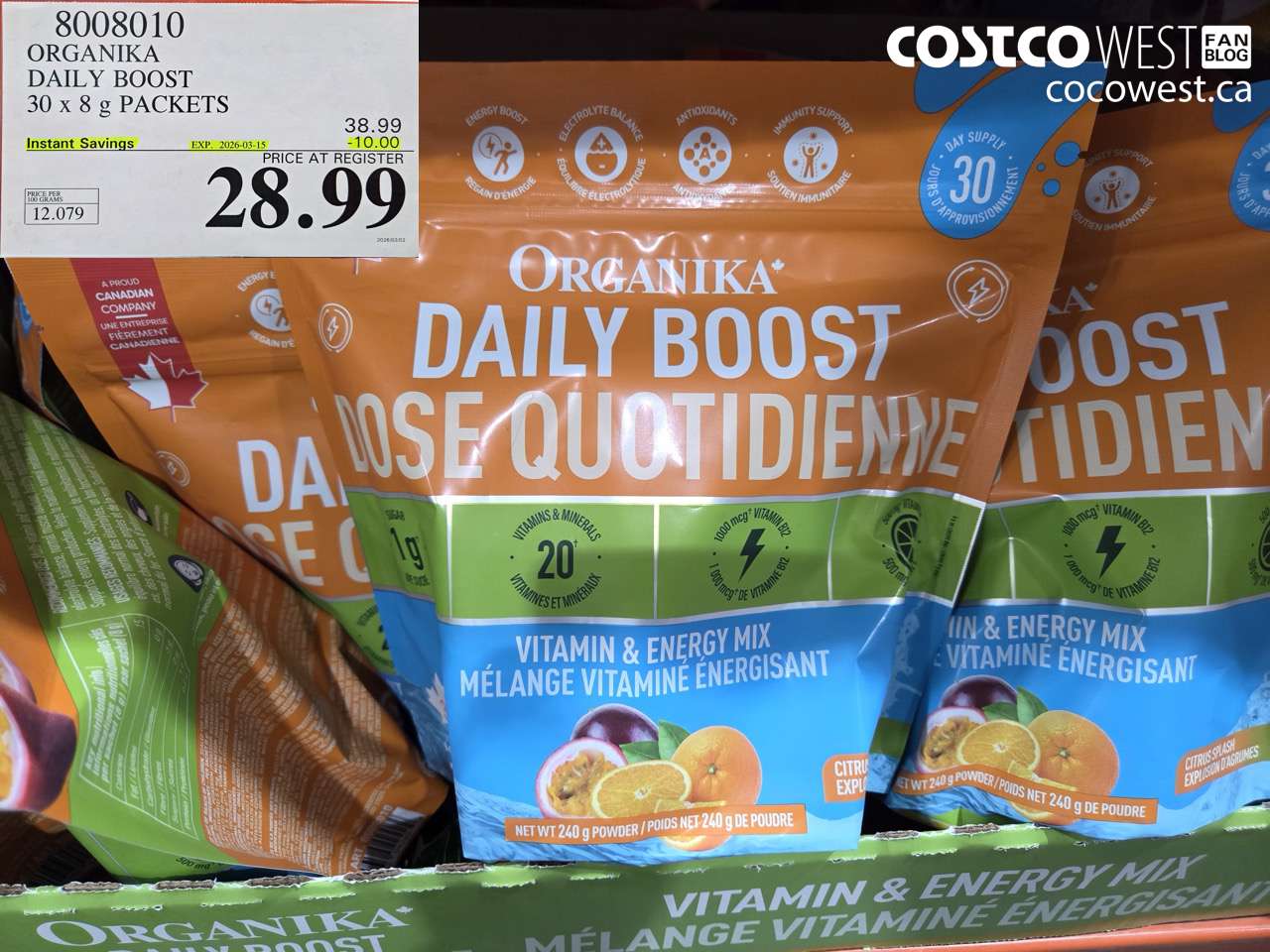 ORGANIKA DAILY BOOST 30 X 8 G PACKETS