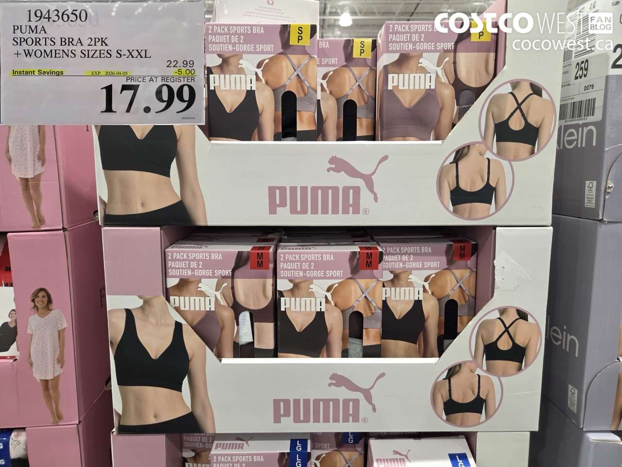 PUMA SPORTS BRA 2PK + WOMENS SIZES S-XXL