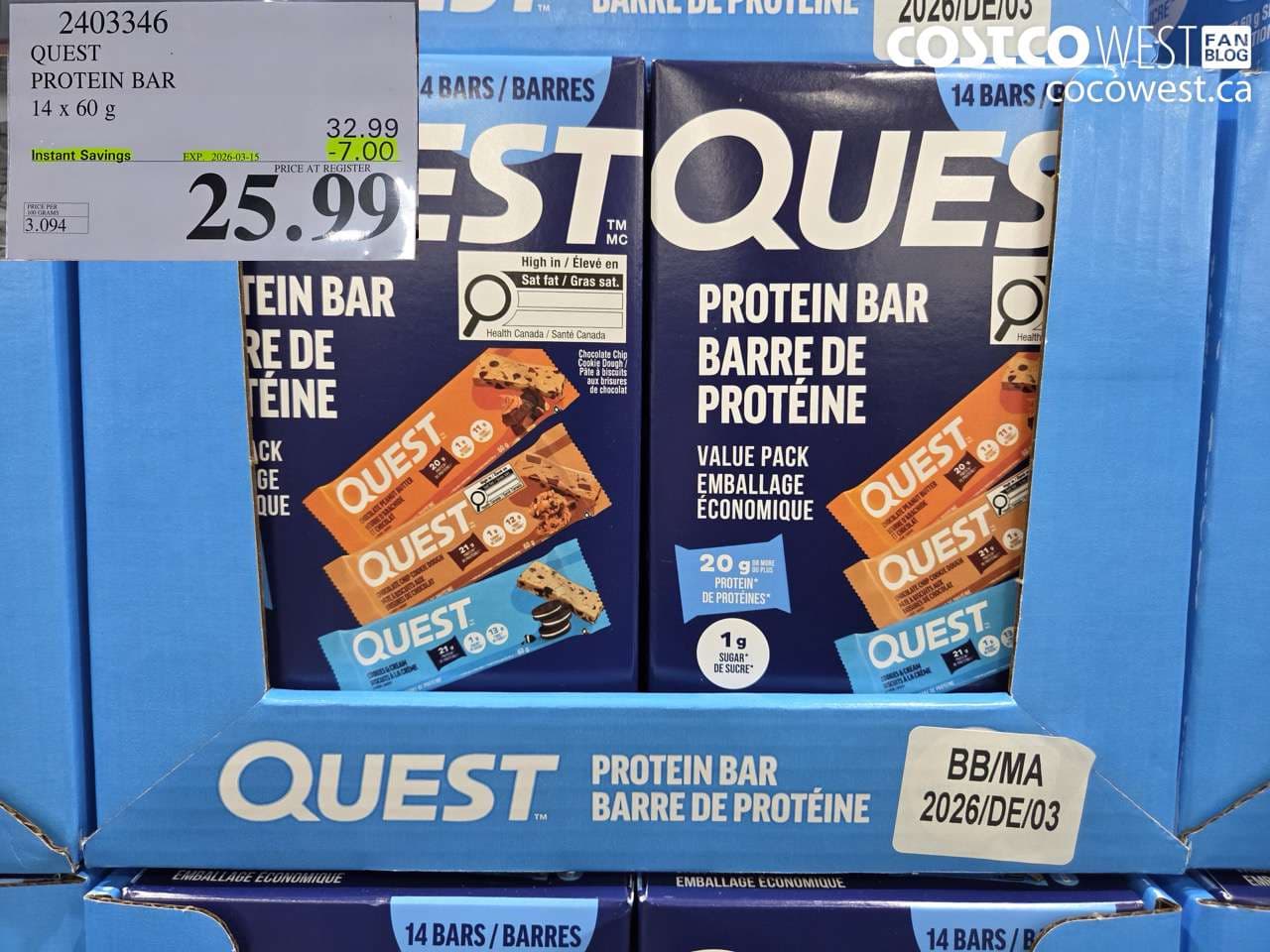 quest protein bar 14 x 60g