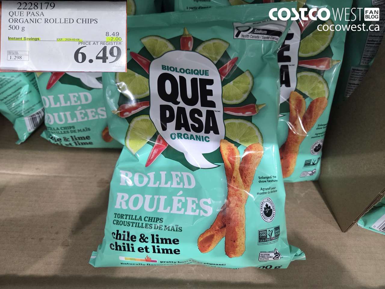 que pasa organic rolled chips 500 g