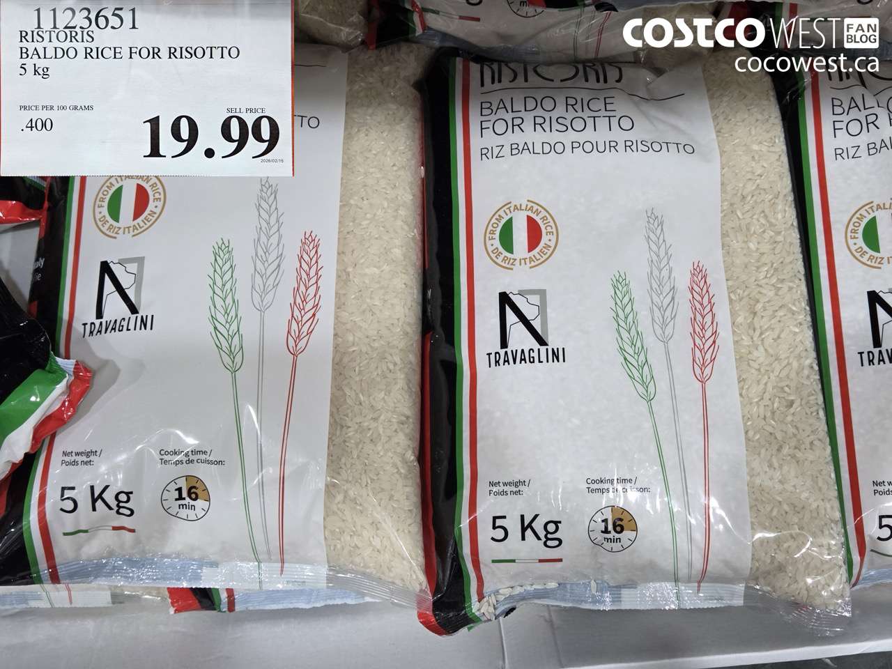 RISTORIS BALDO RICE FOR RISOTTO 5 KG