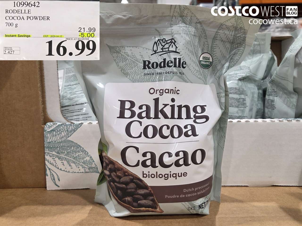 RODELLE COCOA POWDER 700 G