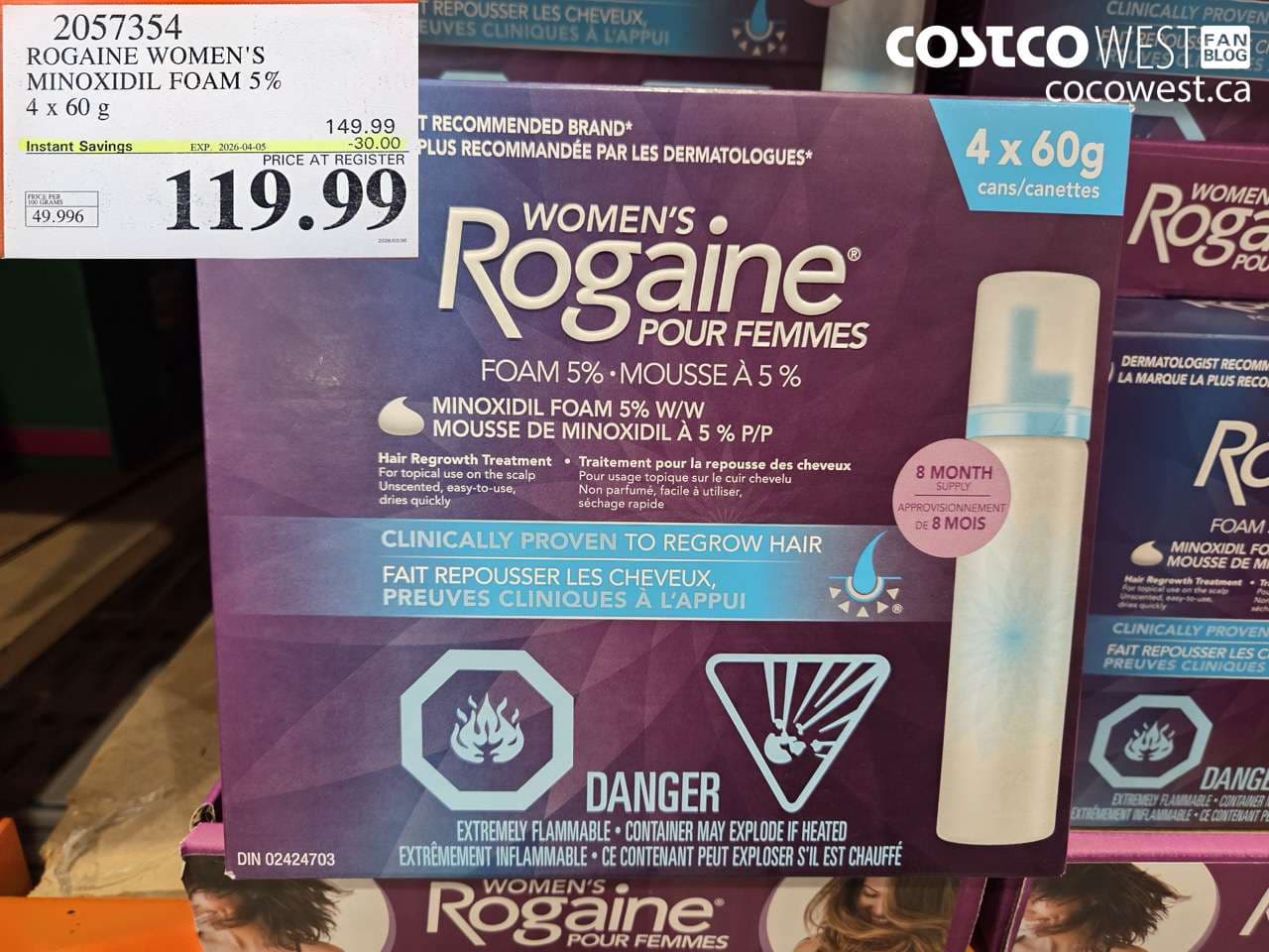 rogaine womens minoxidil foam 5 4 x 60 g