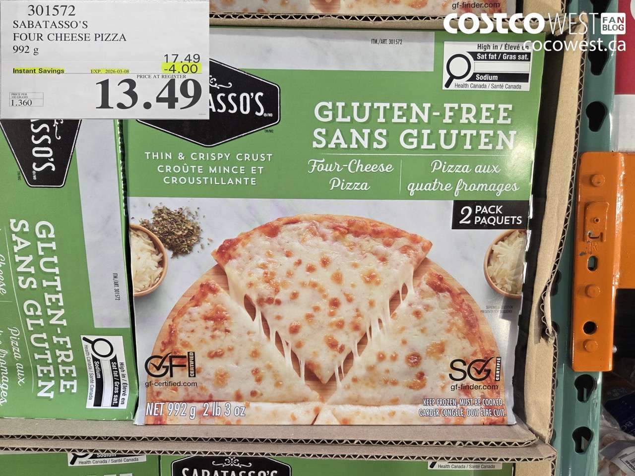 sabatassos four cheese pizza 992 g