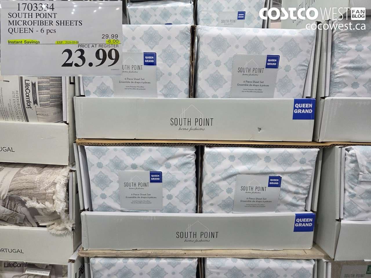 SOUTH POINT MICROFIBER SHEETS QUEEN - 6 PCS