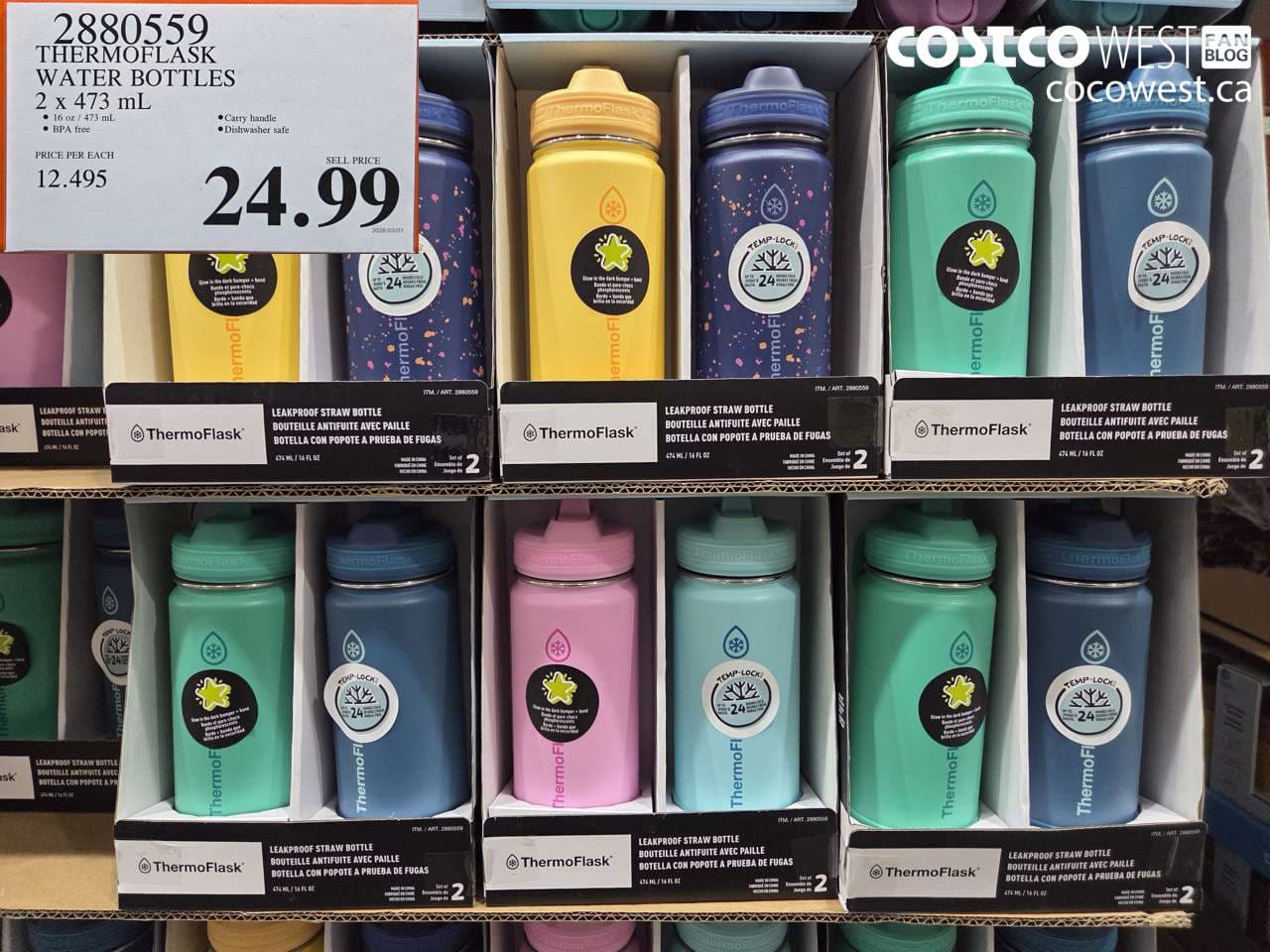 THERMOFLASK WATER BOTTLES 2 X 473 ML