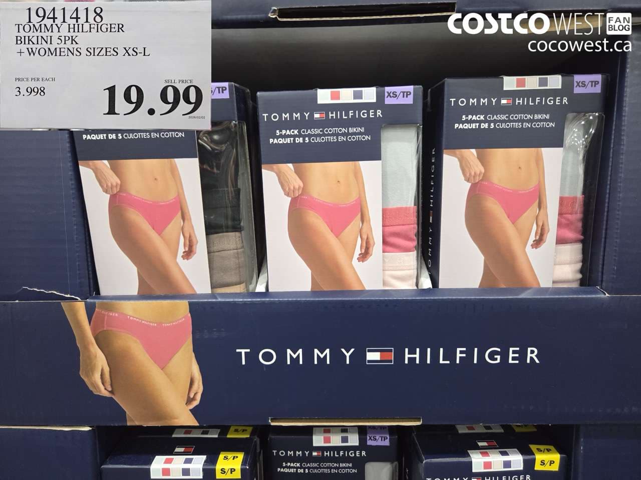 TOMMY HILFIGER BIKINI 5PK + WOMENS SIZES XS-L