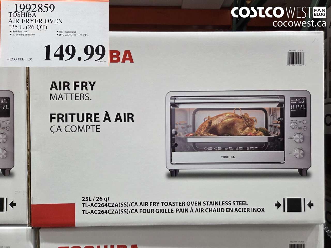 toshiba air fryer oven 25 l 26 qt