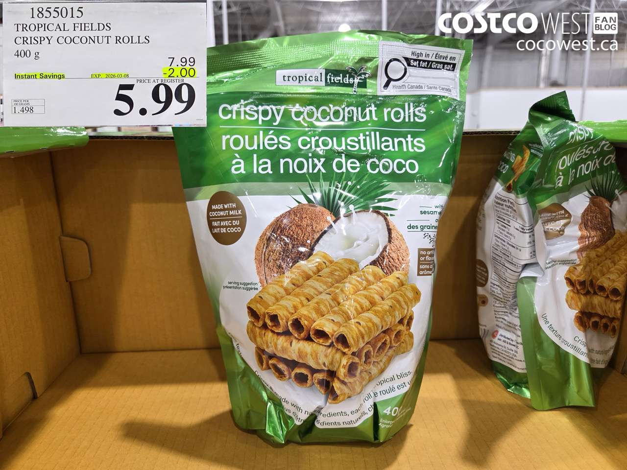 tropical fields crispy coconut rolls 400g