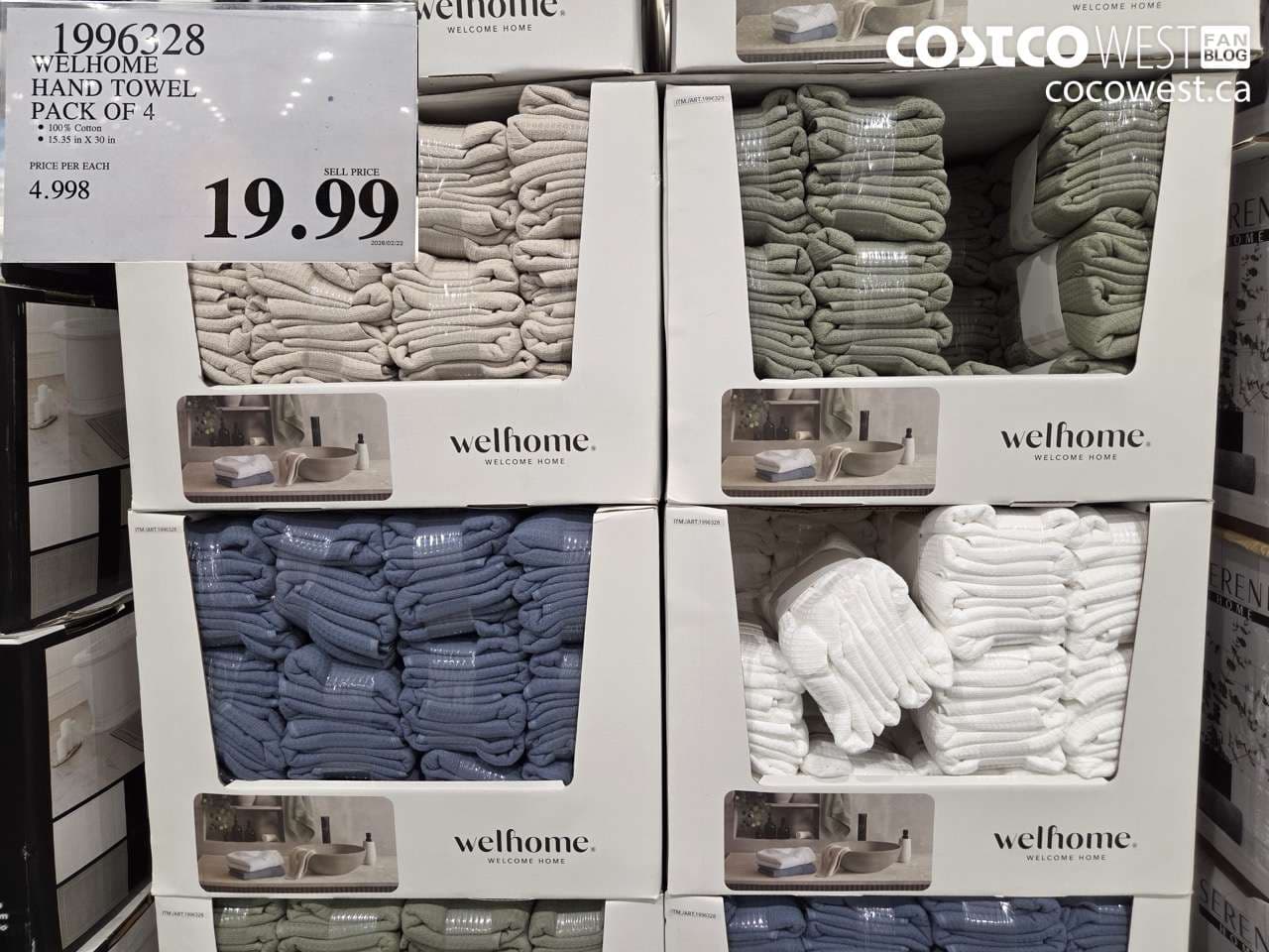 WELHOME HAND TOWEL PACK OF 4