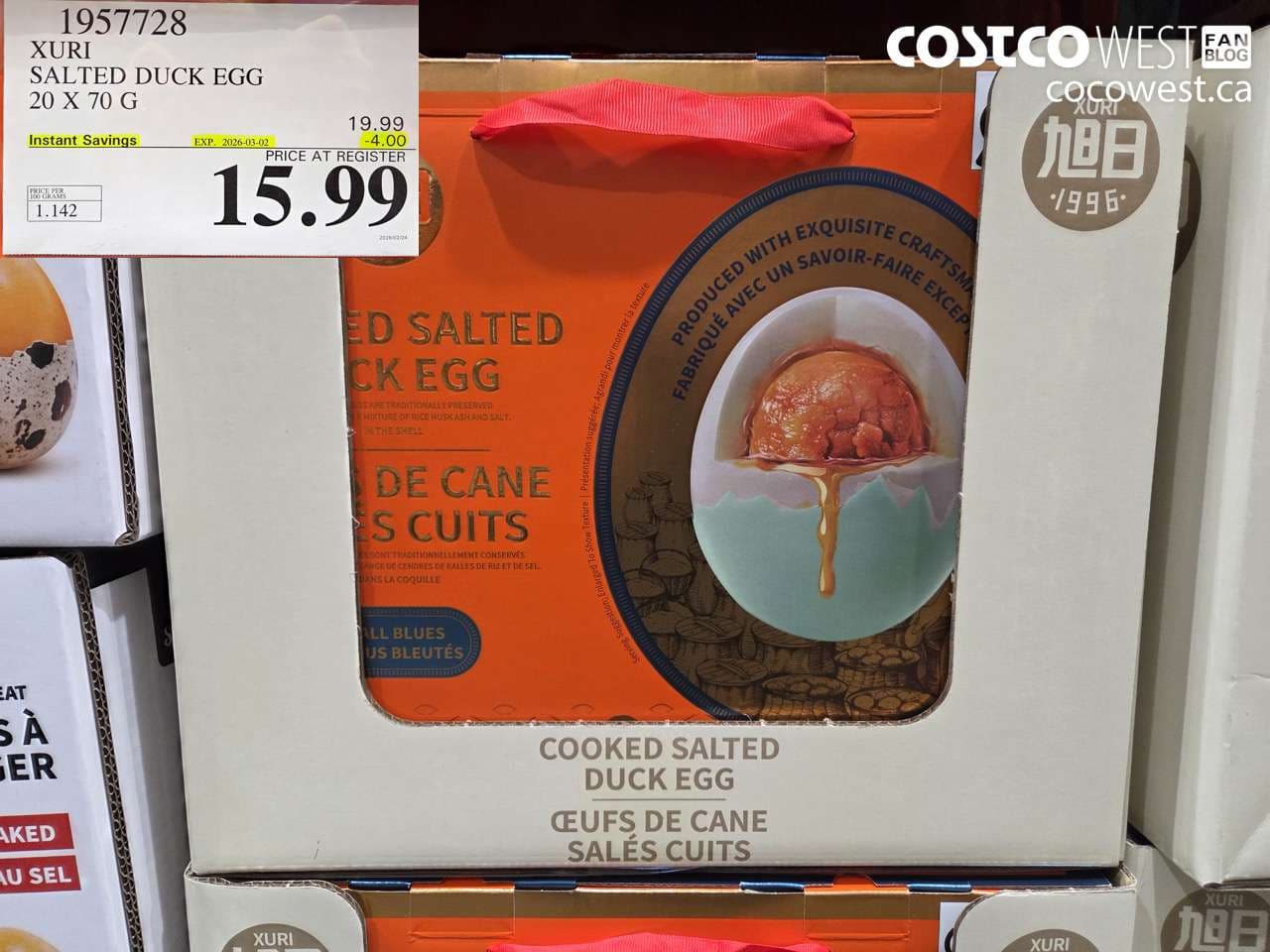 xuri salted duck egg 20 x 70 g