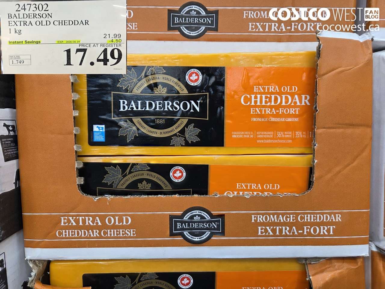 BALDERSON EXTRA OLD CHEDDAR 1 KG