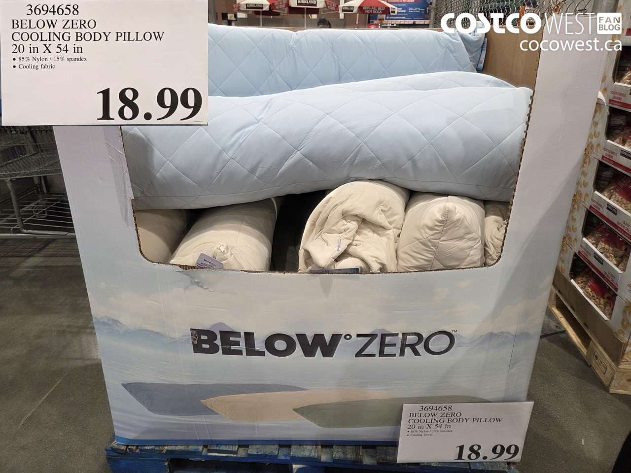 BELOW ZERO COOLING BODY PILLOW 20 IN X 54 IN