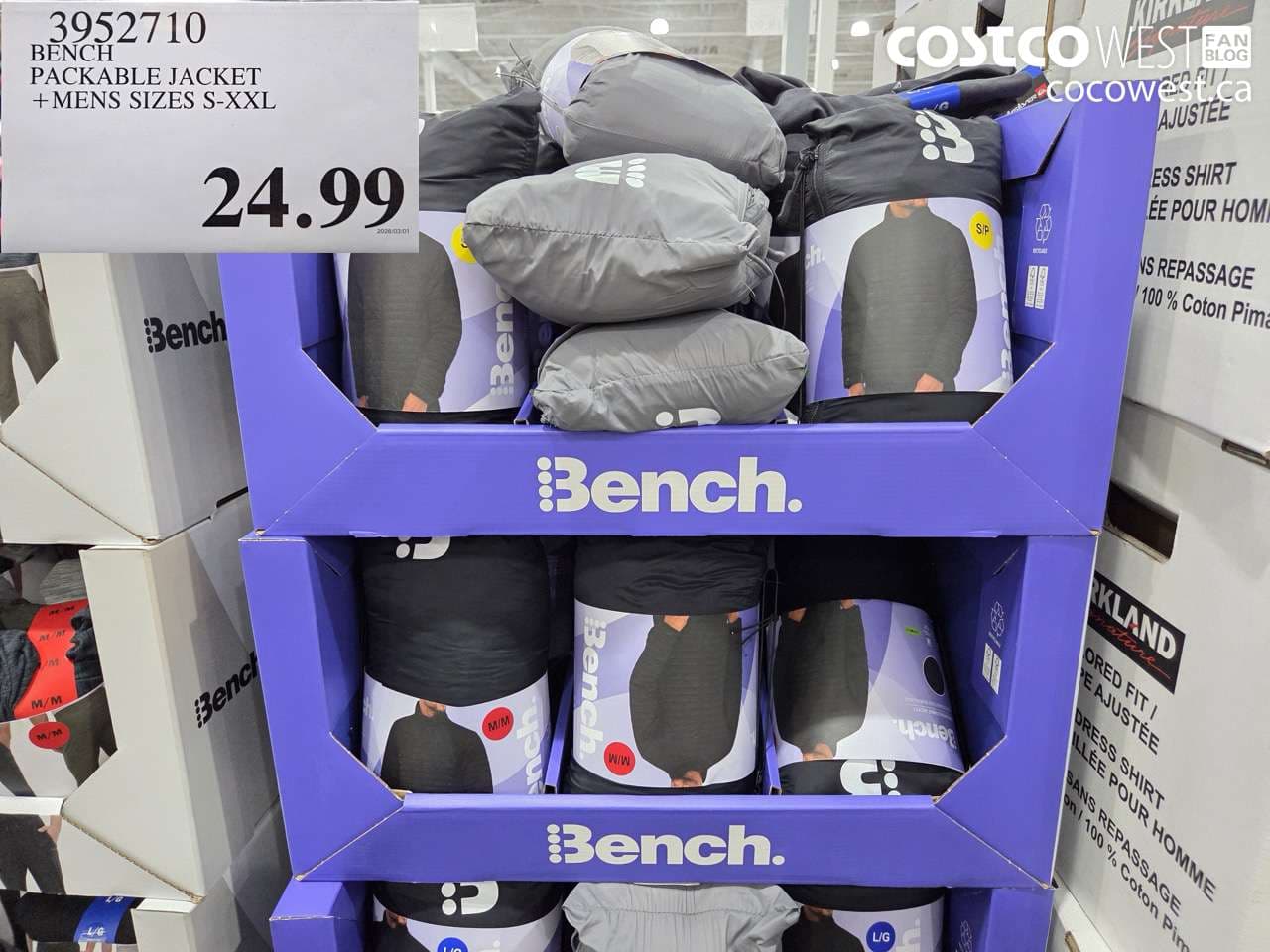 bench packable jacket  mens sizes sxxl