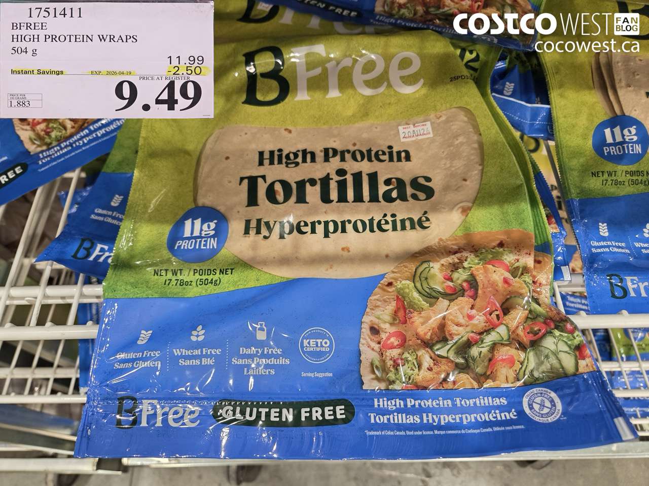 bfree high protein wraps 504g