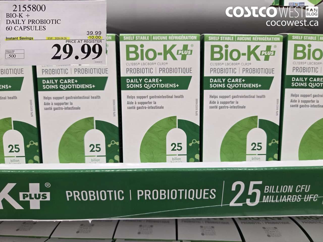 biok  daily probiotic 60 capsules