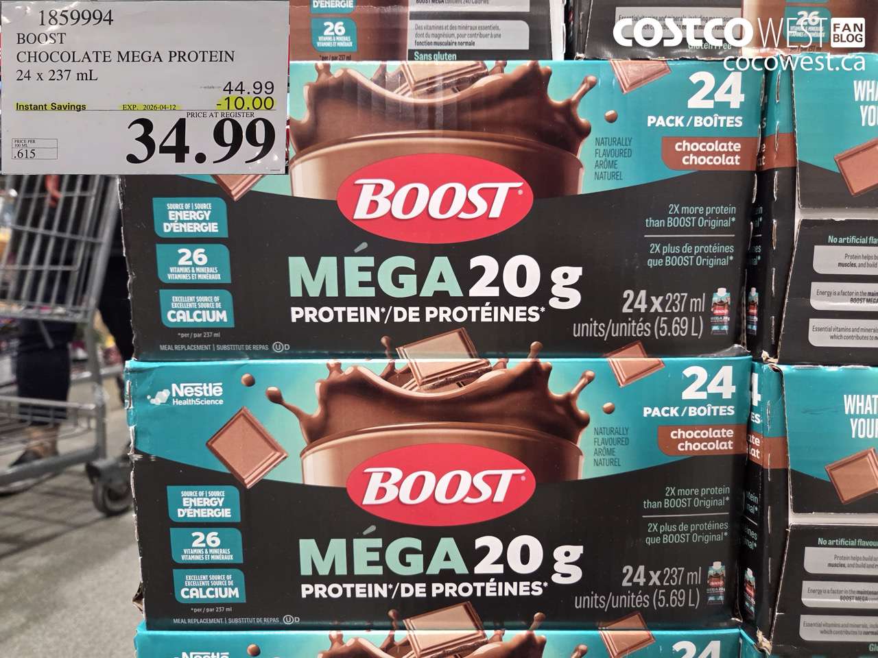 boost chocolate mega protein 24 x 237 ml