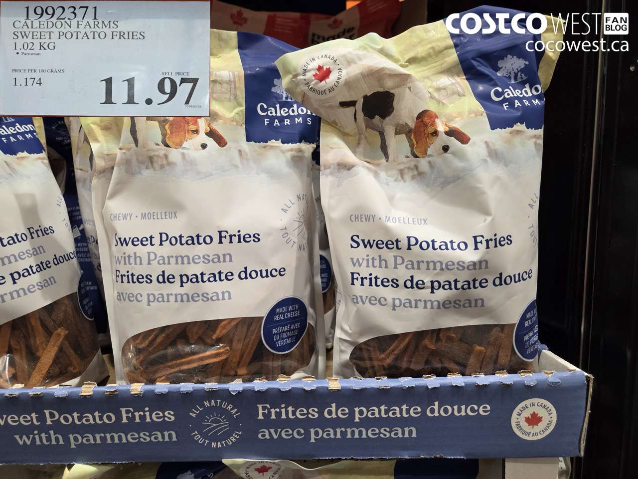 caledon farms sweet potato fries 102 kg