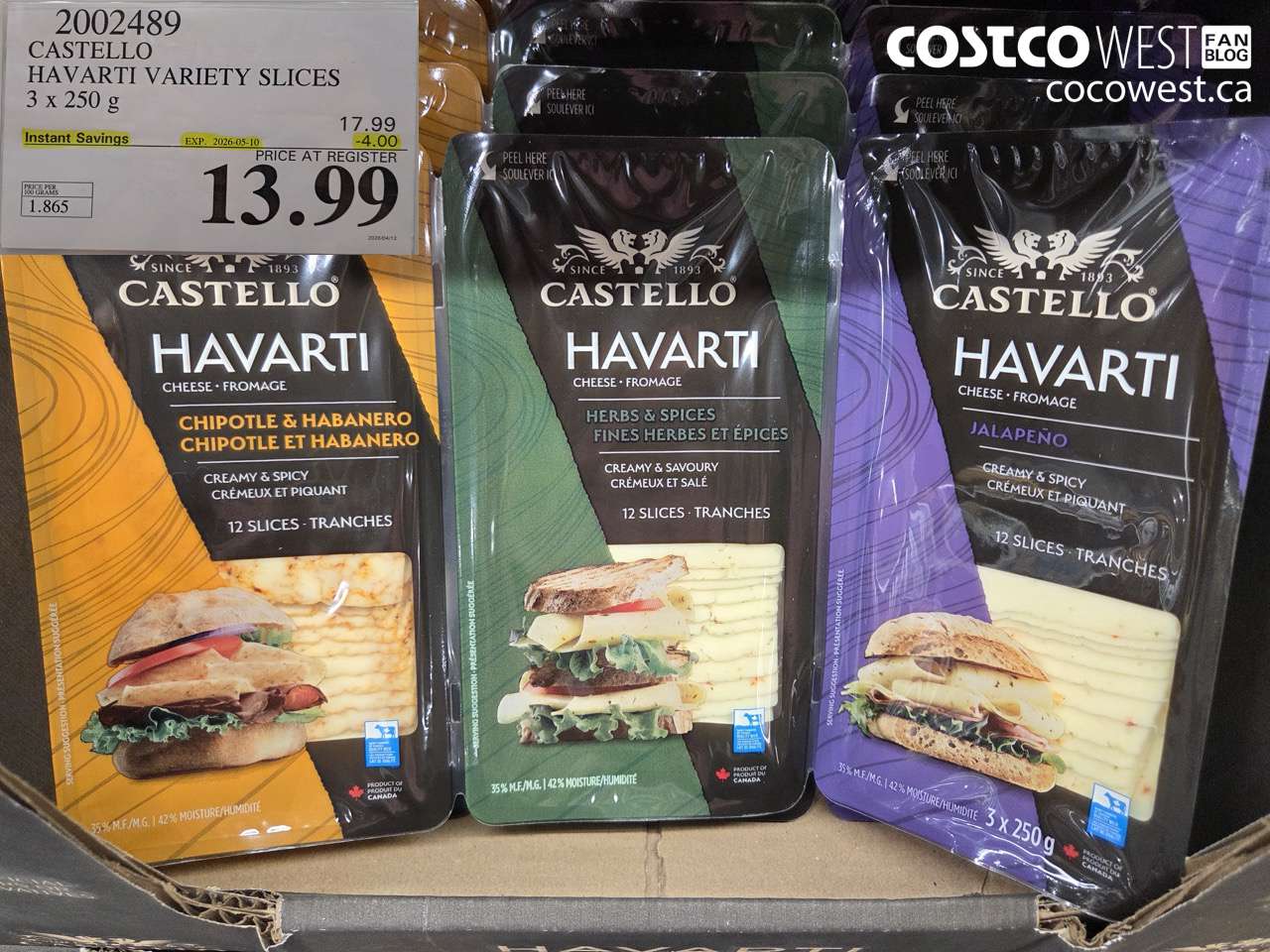 castello havarti variety slices 3 x 250 g