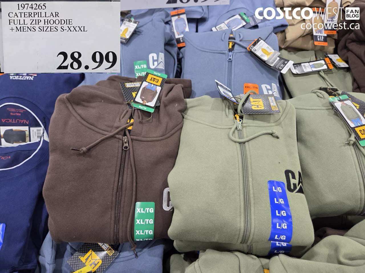 caterpillar full zip hoodie mens sizes sxxxl