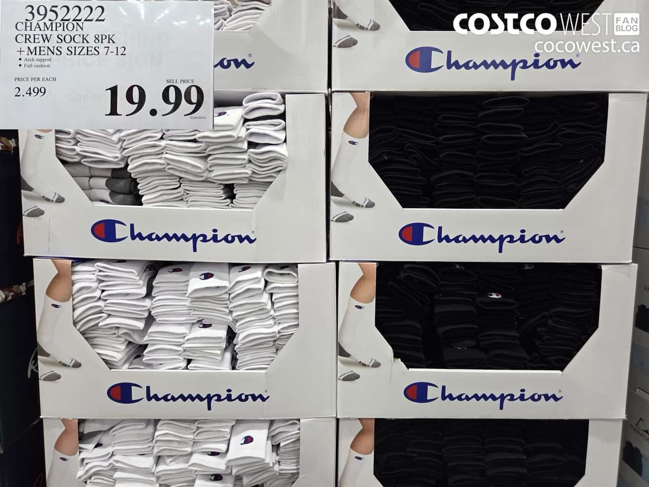 champion crew sock 8pk  mens sizes 712
