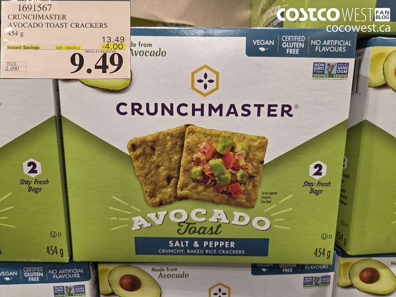 crunchmaster avocado toast crackers 454g