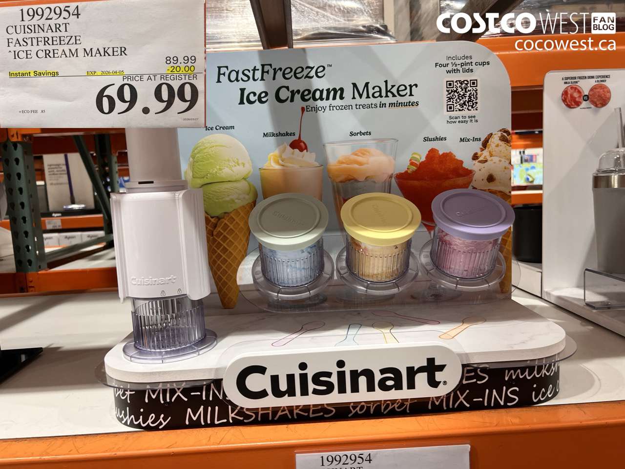 cuisinart fastfreeze ice cream maker