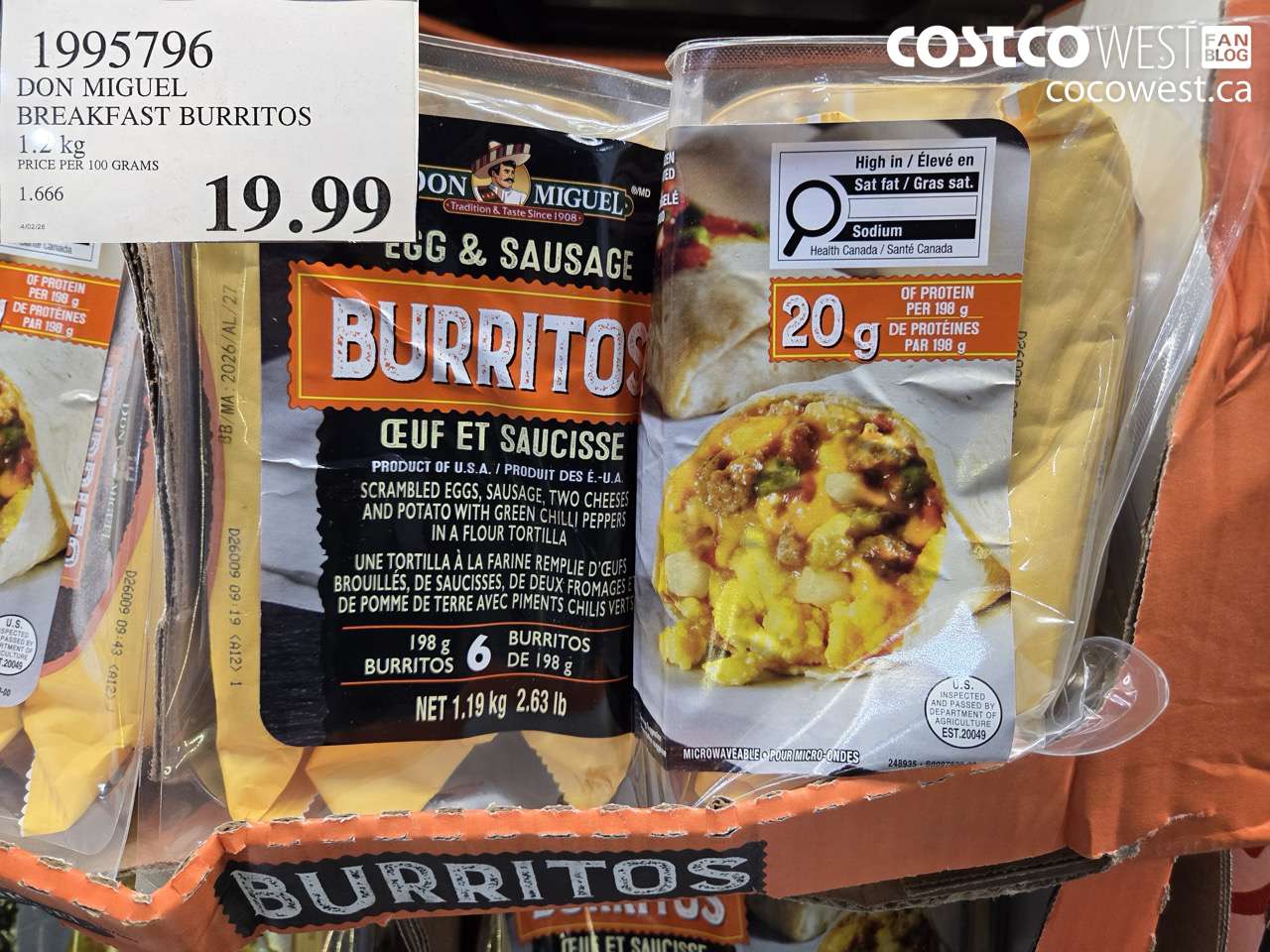 DON MIGUEL BREAKFAST BURRITOS 1.2 KG