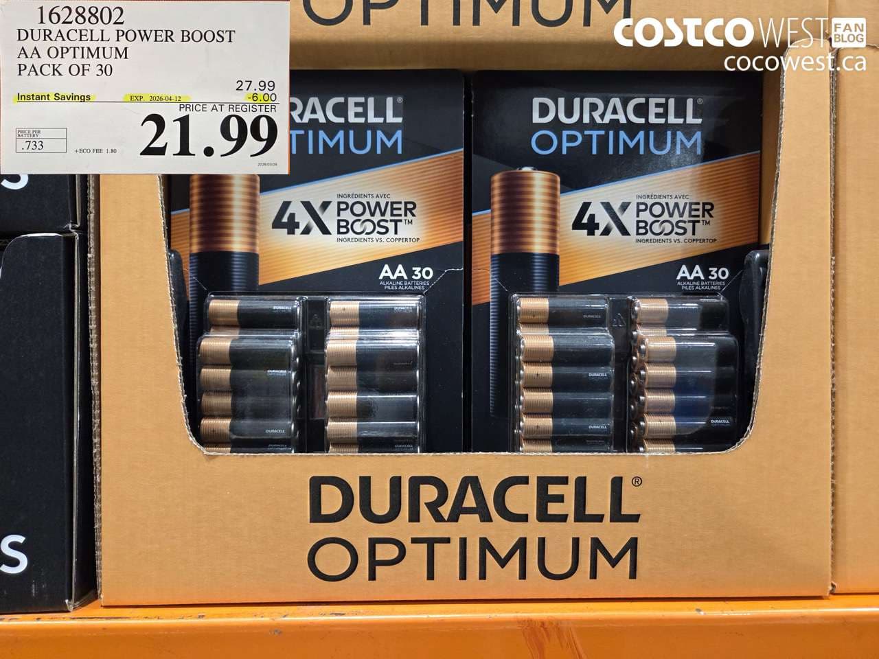 duracell power boost aa optimum pack of 30