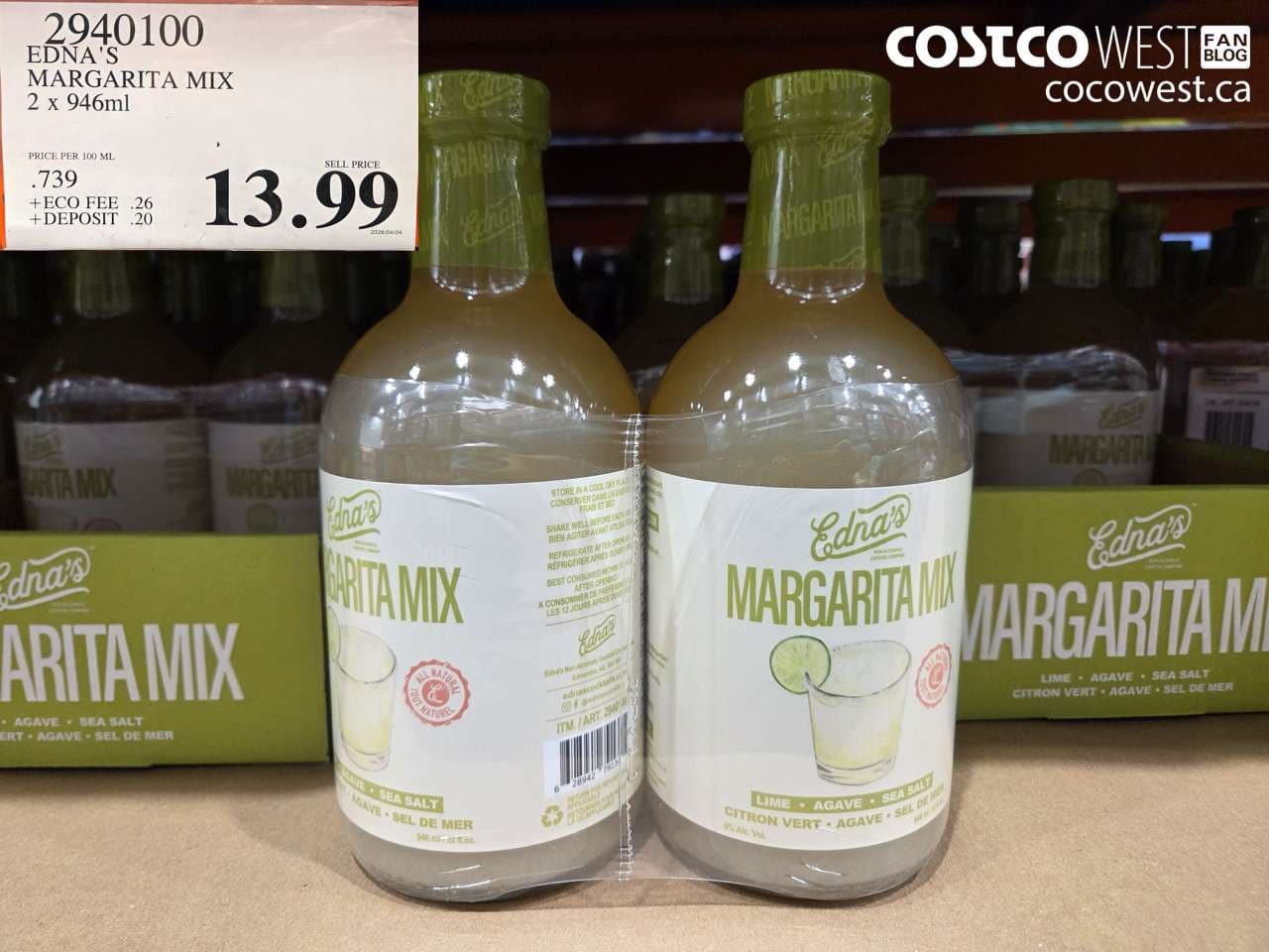 ednas margarita mix 2 x 946ml