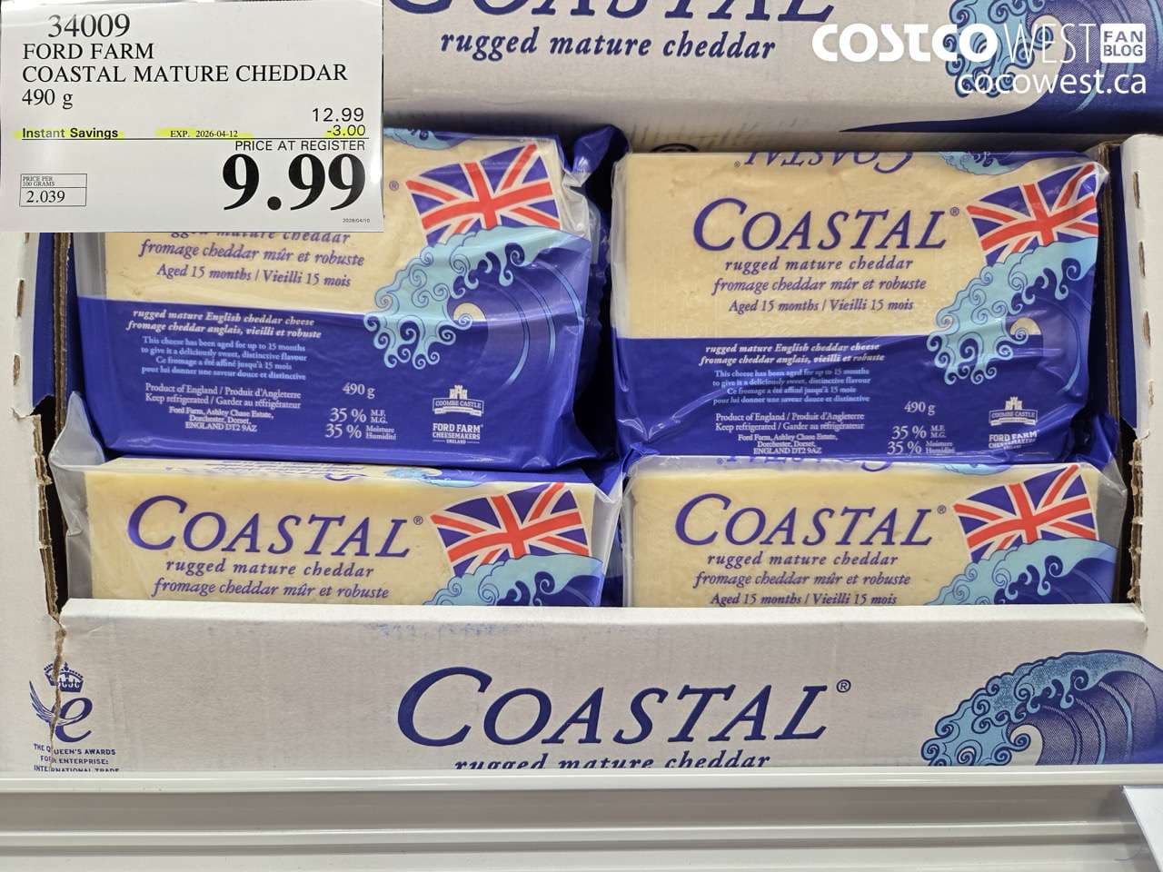 ford farm coastal mature cheddar 490g