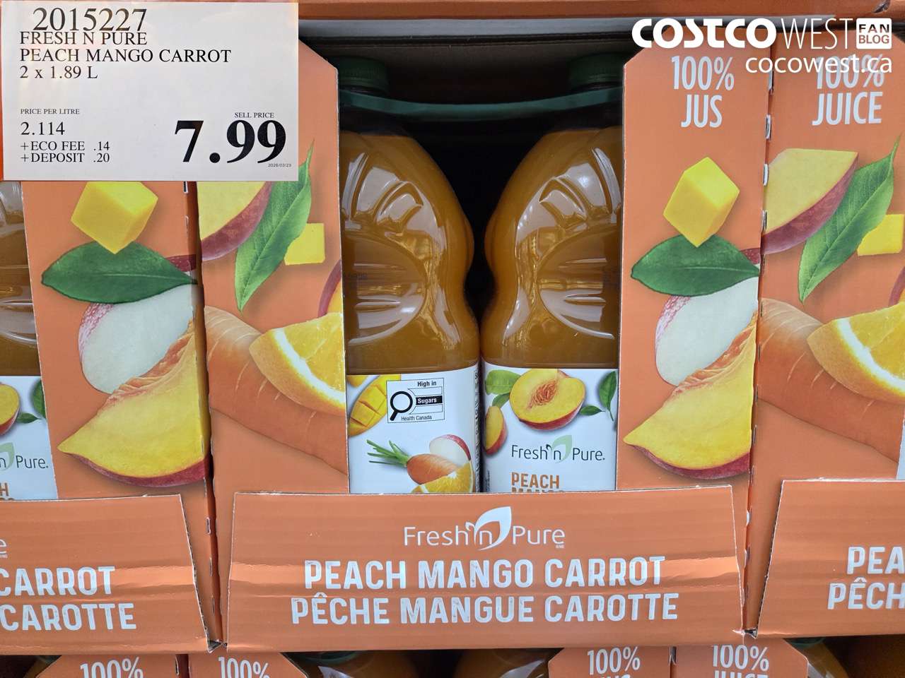 FRESH N PURE PEACH MANGO CARROT 2 X 1.89L