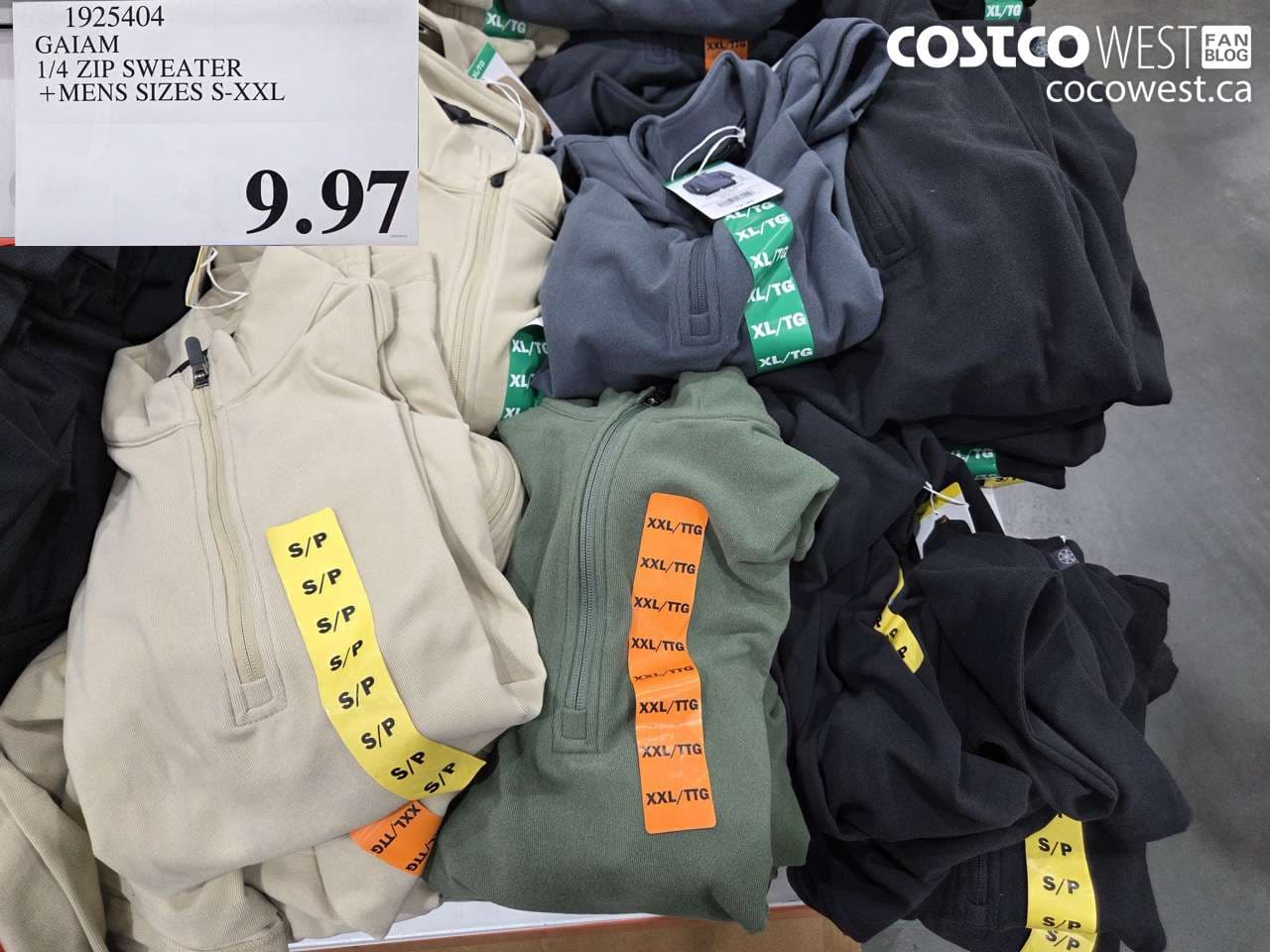 gaiam 14 zip sweater  mens sizes sxxl