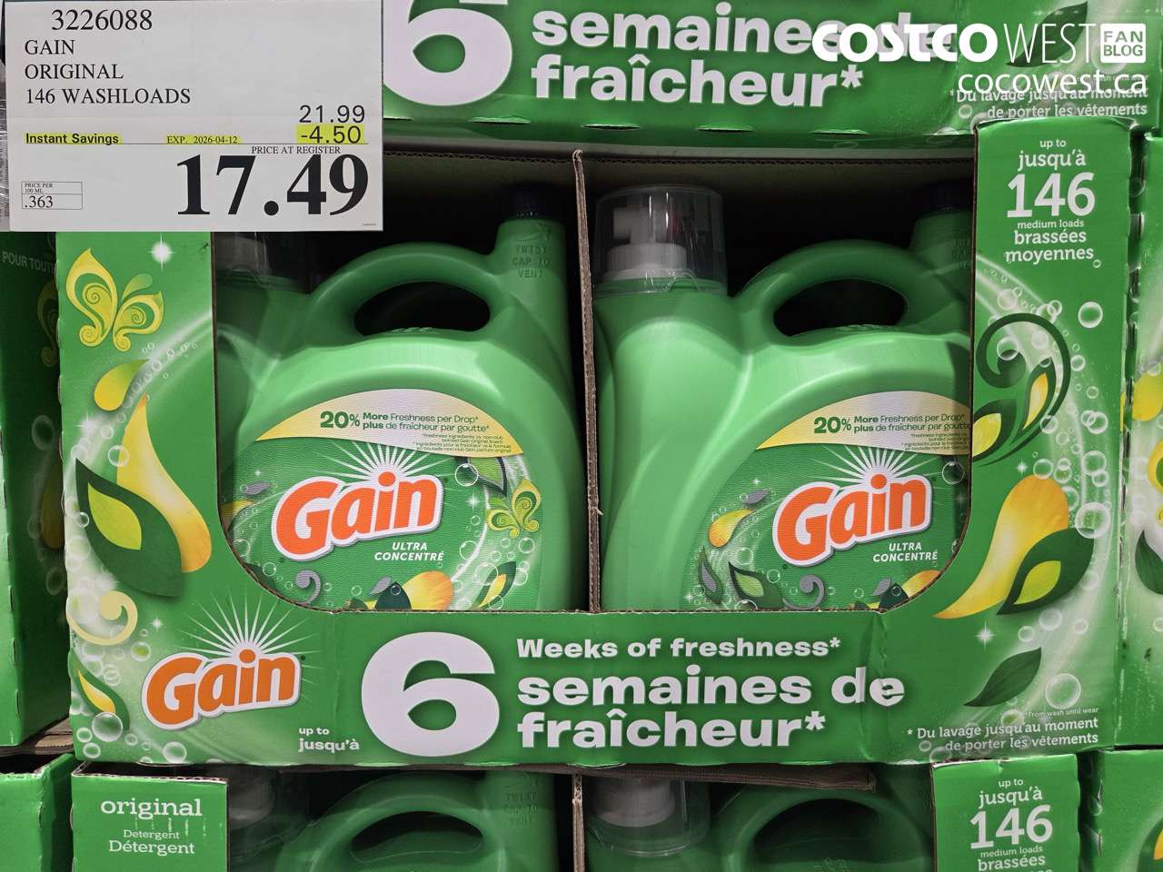 gain original 146 washloads