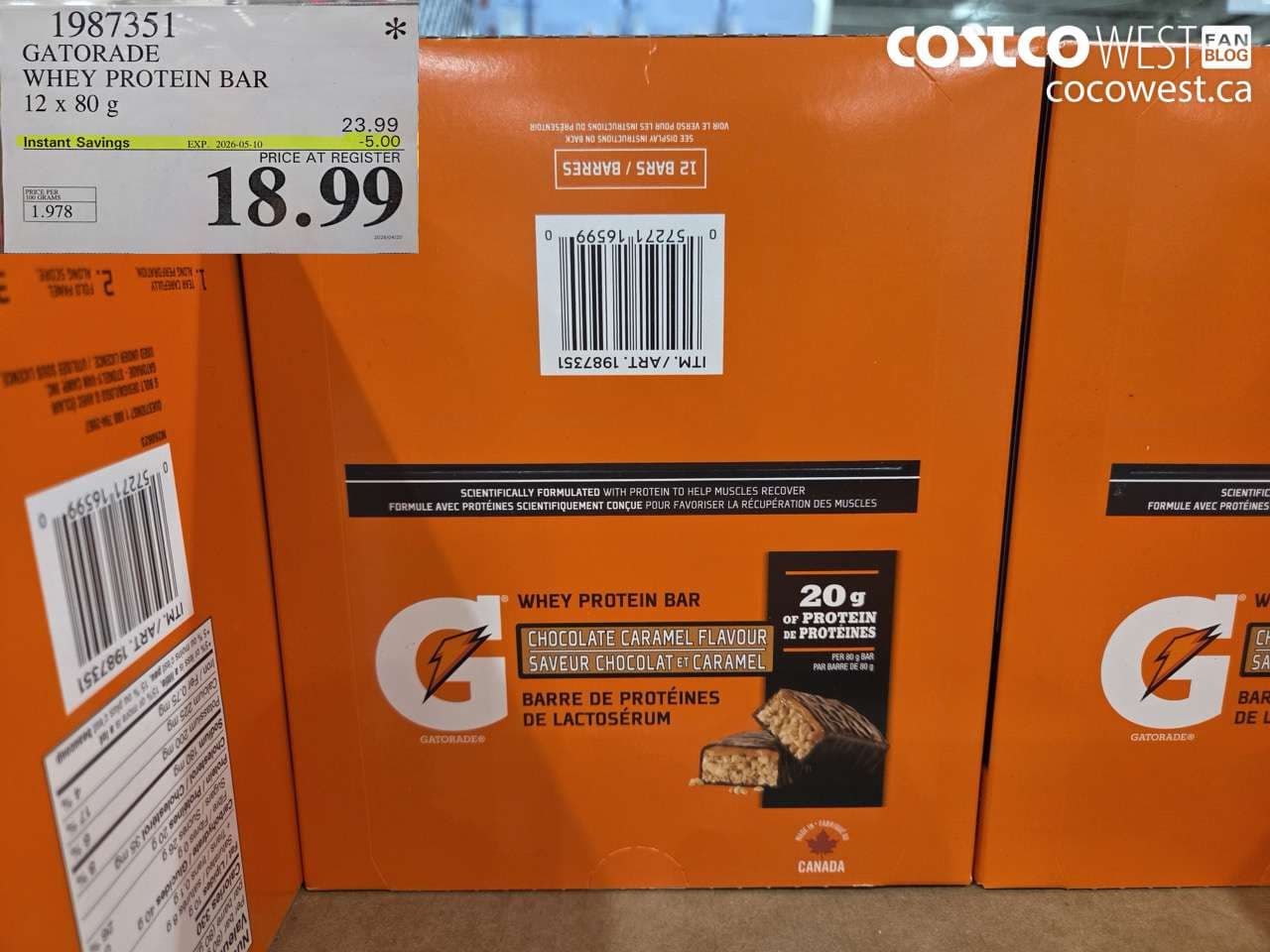 gatorade whey protein bar 12 x 80 g