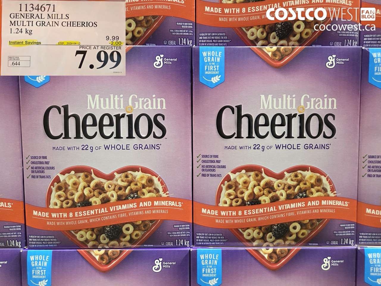 general mills multi grain cheerios 124 kg