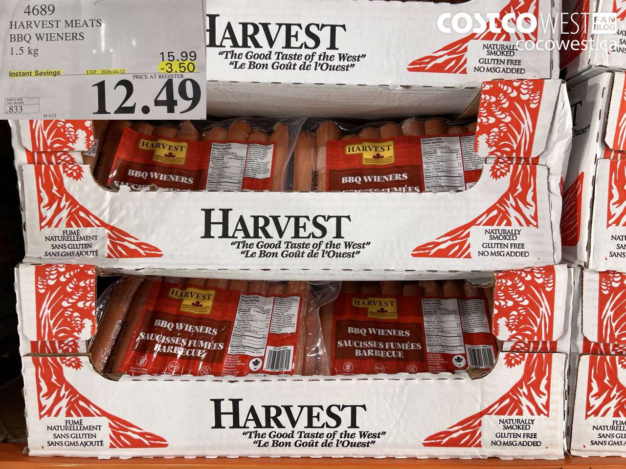 HARVEST MEATS BBQ WIENERS 1.5 KG