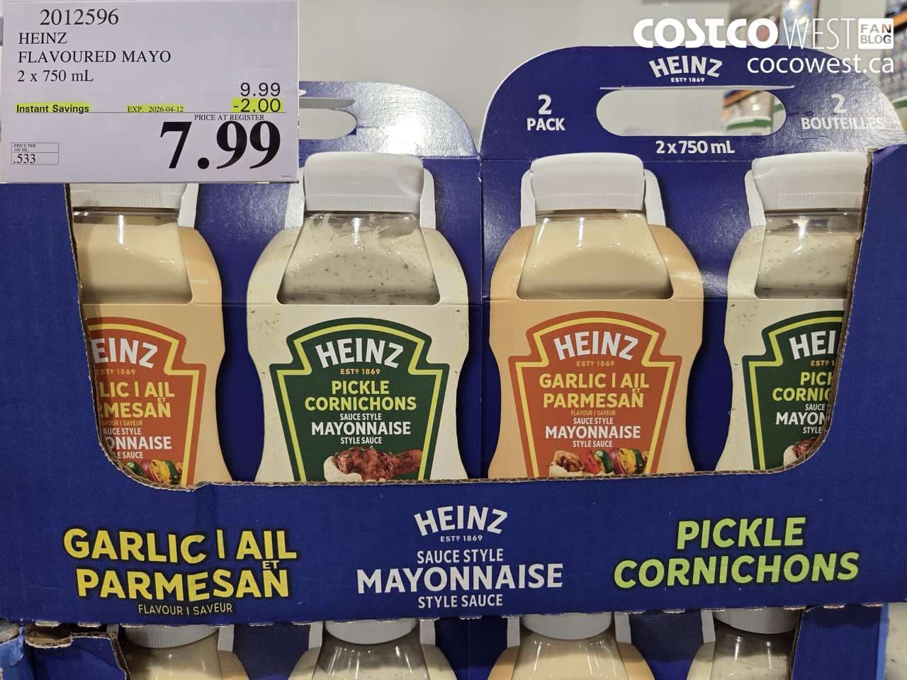heinz flavoured mayo 2 x 750 ml