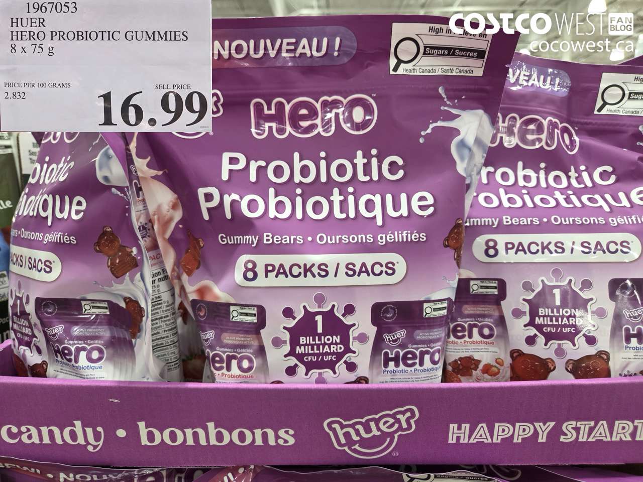 huer hero probiotic gummies 8 x 75g