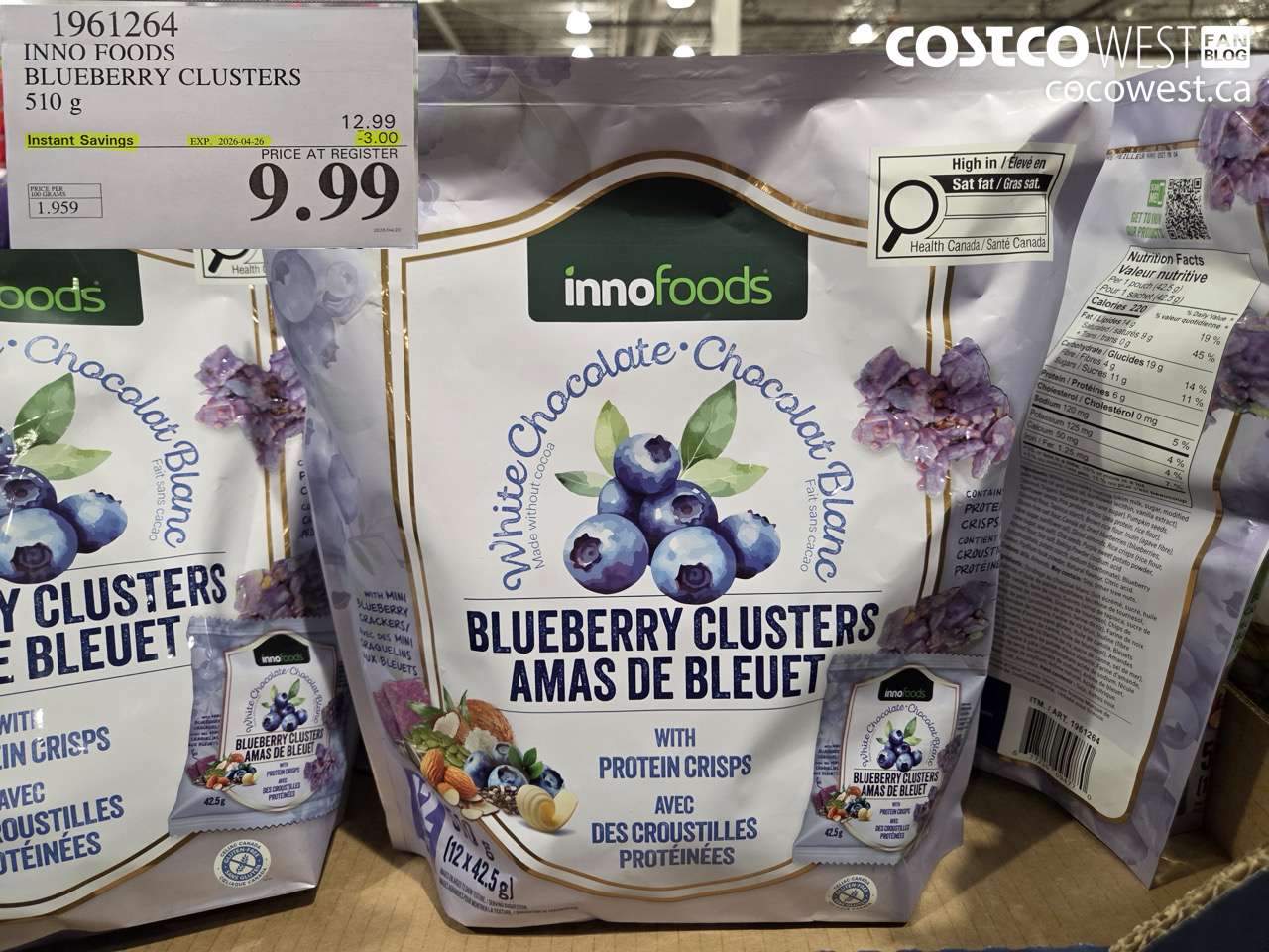 inno foods blueberry clusters 510 g