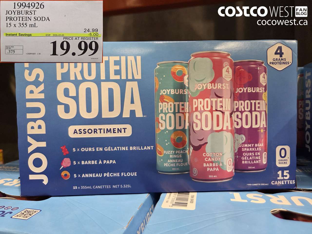 joyburst protein soda 15 x 355 ml