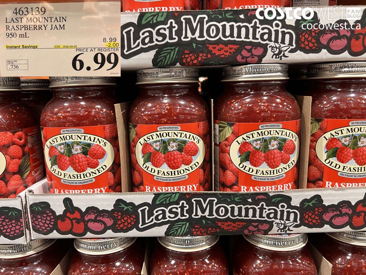 last mountain raspberry jam 950 ml