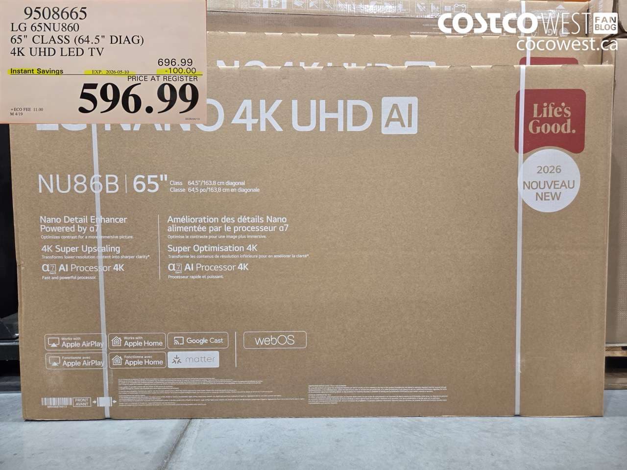 lg 65nu860 65 class 645 diag 4k uhd led tv