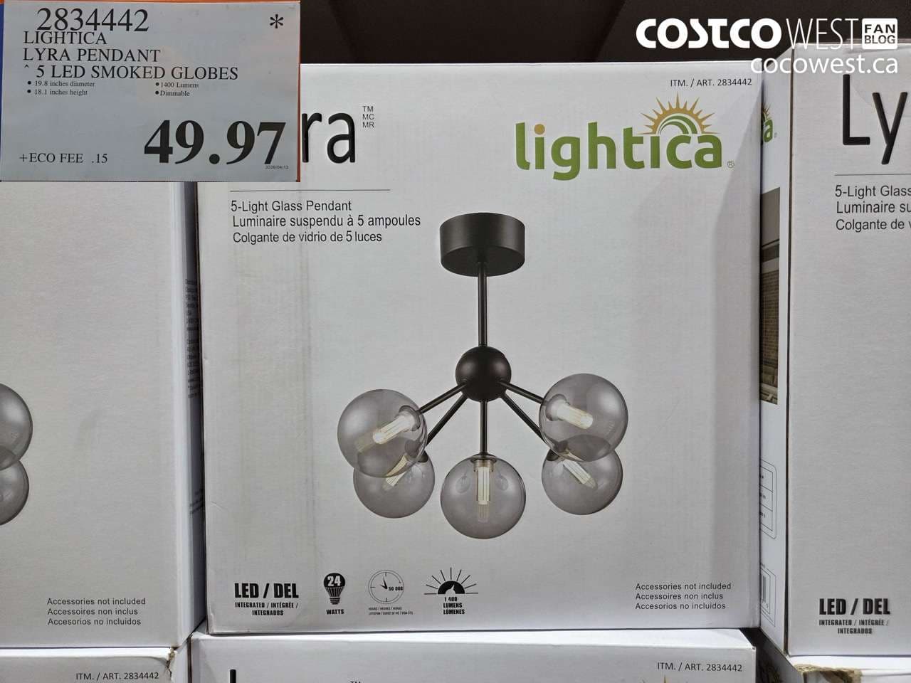 LIGHTICA LYRA PENDANT 5 LED SMOKED GLOBES