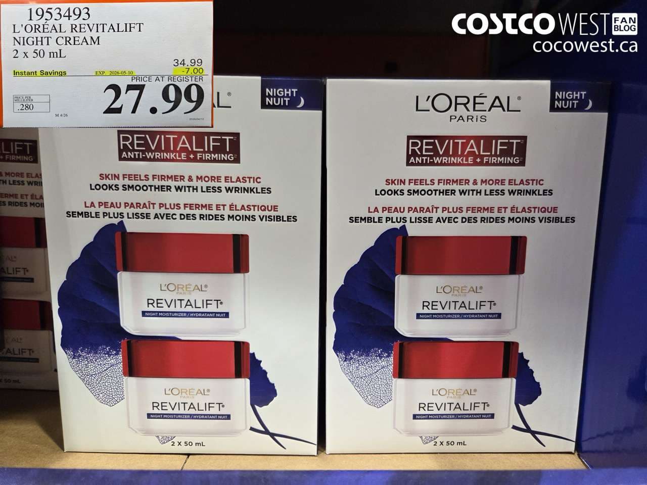 loral revitalift night cream 2 x 50 ml