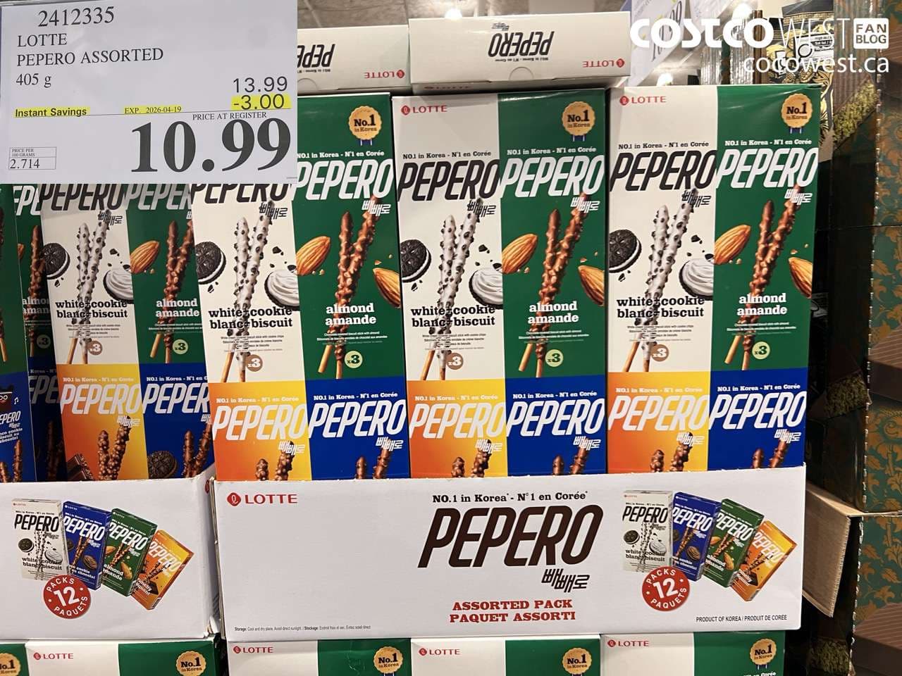 LOTTE PEPERO ASSORTED 405 G